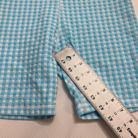 Anthropologie The Upside Blue White Textured Check Bike Athletic Short Medium - Picture 4 of 7